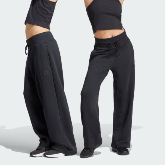 adidas Pants - Adidas Lounge French Terry Straight Leg Baggy Pants Size XL black